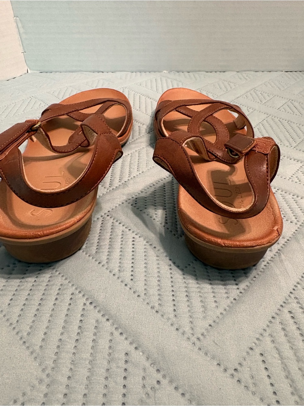 SOUL Naturalizer Solo Sandals Toffee Brown Women’s Size 10 Strappy 1 Inch Heel - Picture 5 of 10